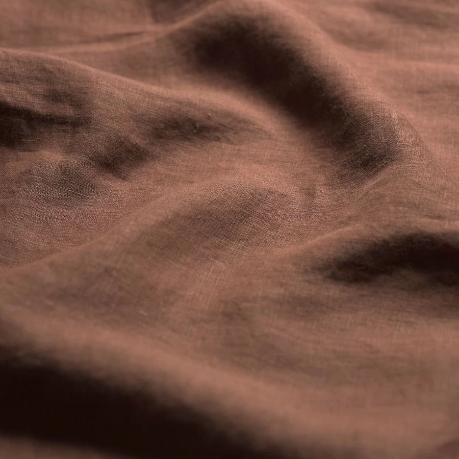 Piglet in Bed 100% Natural Linen Flat Sheet - Chestnut Brown | Premium Soft & Breathable Bedding