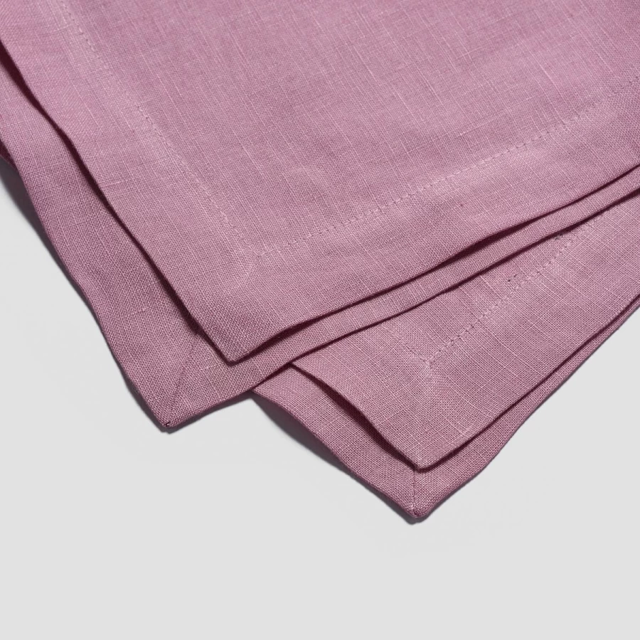 Piglet in Bed 100% Linen Raspberry Table Runner - Handmade Rustic Home Decor