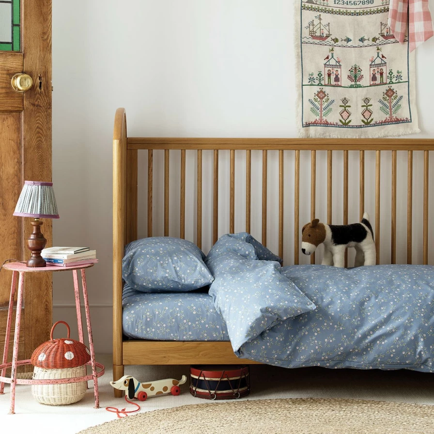 Piglet in Bed Iris Kids Floral Cotton Bedding Set - Soft, Breathable & Stylish Nursery Collection