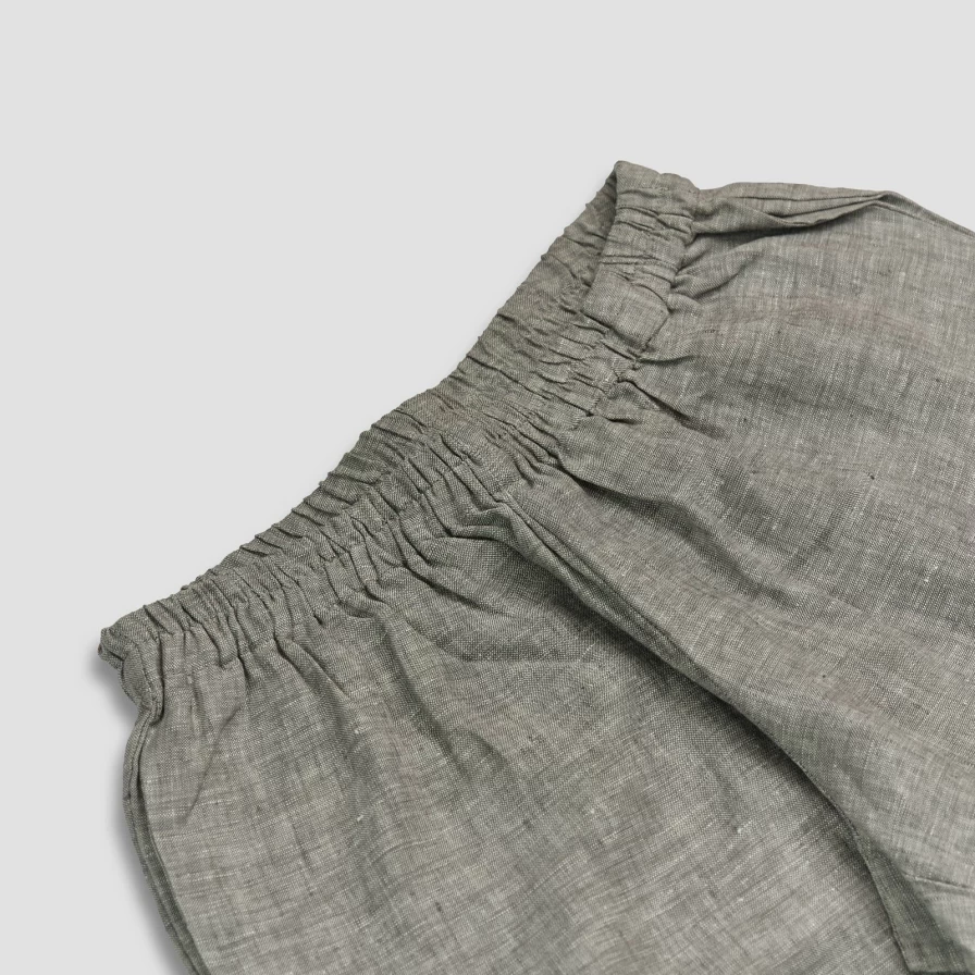 Piglet in Bed Grey Linen Pyjama Trousers for Women & Men – Comfortable Sleep Pants