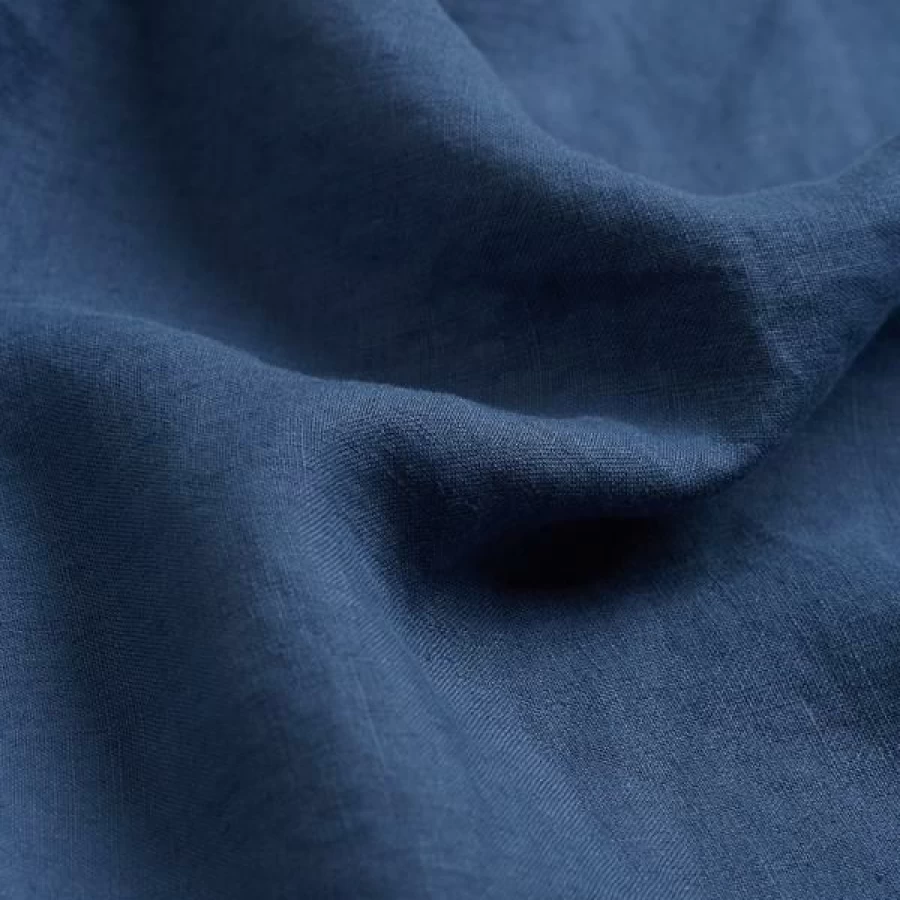 Piglet in Bed 100% Linen Flat Sheet - Premium Blueberry Blue Bedding