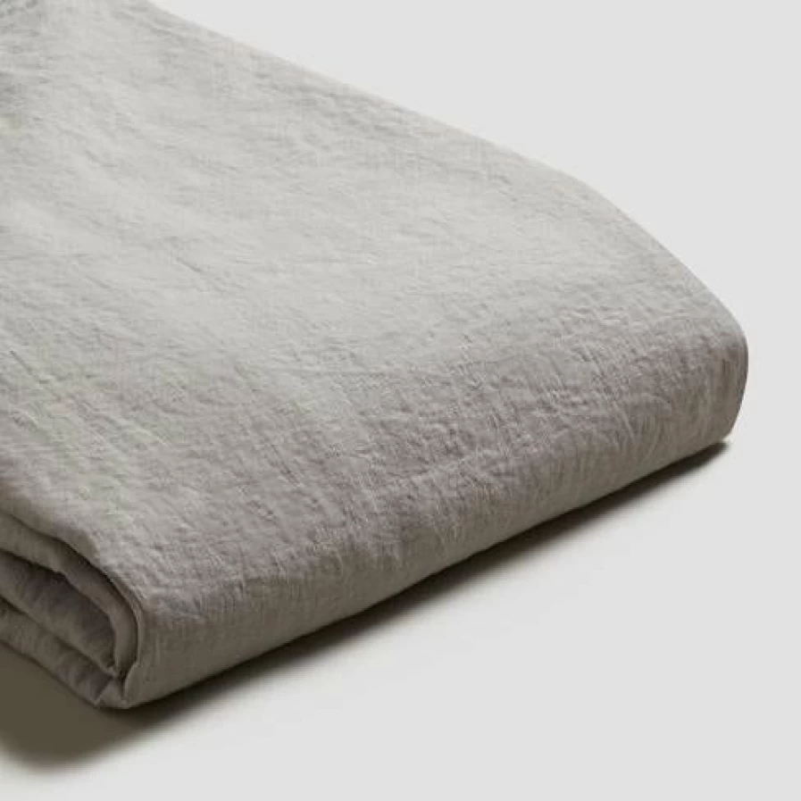Piglet in Bed Dove Grey Linen Duvet Cover Set - 100% Organic Washed Linen Bedding