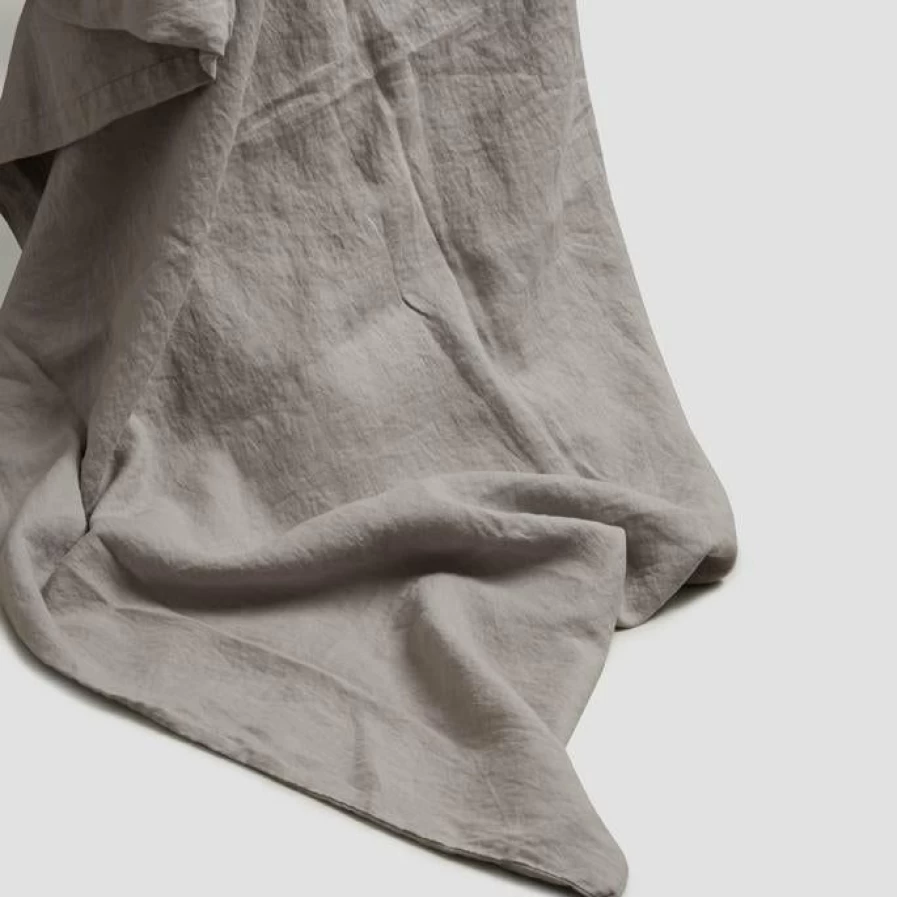 Piglet in Bed Dove Grey Linen Duvet Cover Set - 100% Organic Washed Linen Bedding