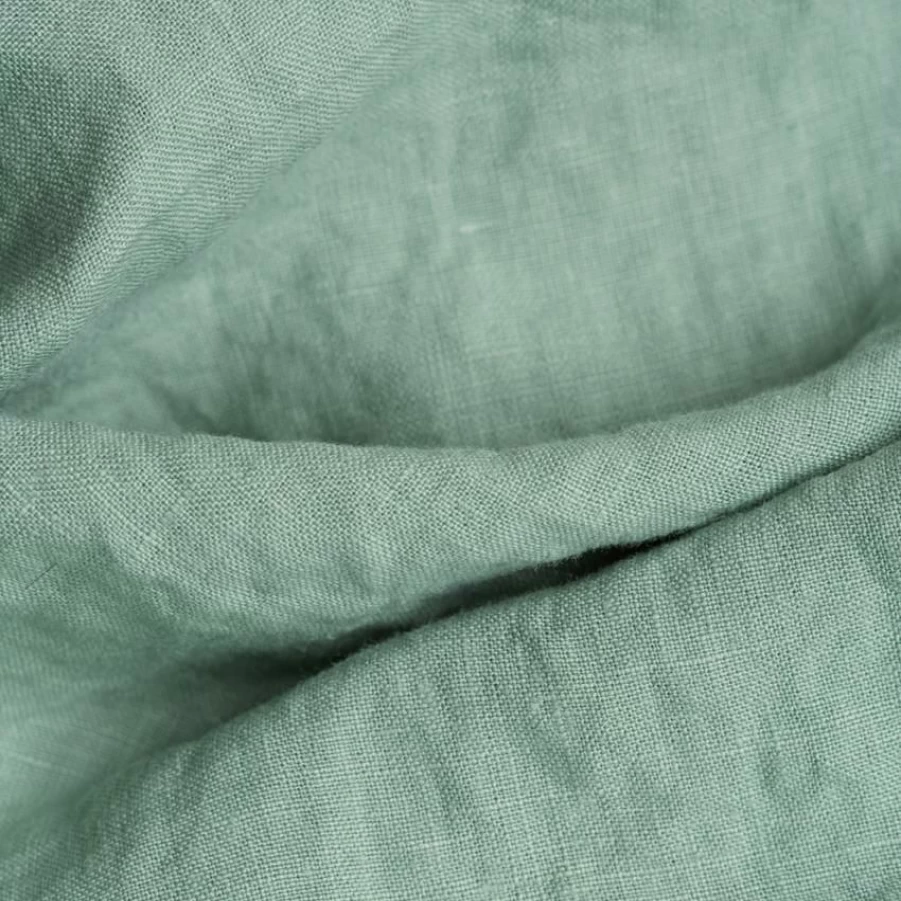 Piglet in Bed 100% Linen Flat Sheet - Sage Green - Premium Bedding
