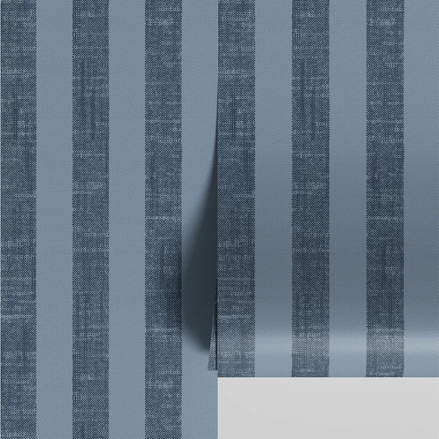 Piglet in Bed Navy & White Pembroke Stripe Wallpaper – Classic Textured Wall Decor