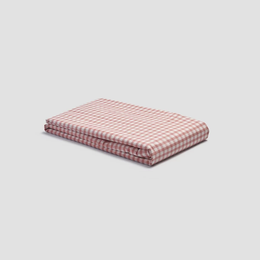 Piglet in Bed Red Dune Small Gingham Cotton Duvet Cover Set - Soft & Breathable Bedding