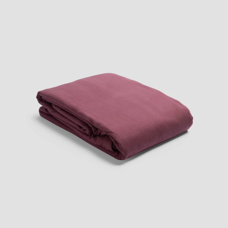 Piglet in Bed Thistle Brushed Cotton Duvet Cover Set - Soft Purple Botanical Print Queen/King Size