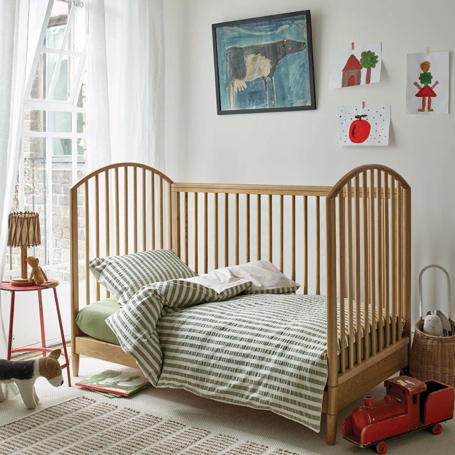 Piglet in Bed Kids Seersucker Stripe Cotton Bedding Set - Pear Design