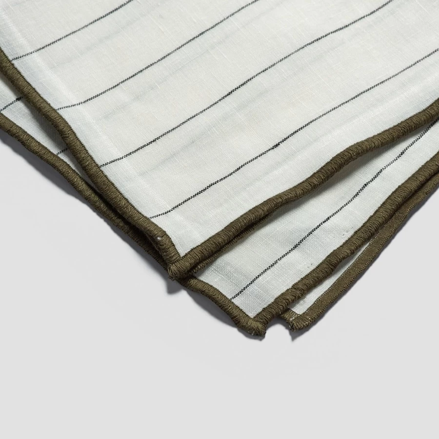 Piglet in Bed Luna Stripe Linen Table Runner - Handmade Striped Decorative Dining Tablecloth for Farmhouse & Rustic Home Decor