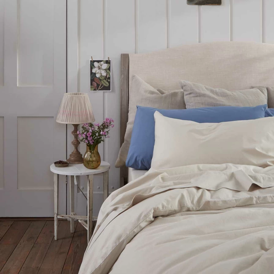 Piglet in Bed Washed Cotton Percale Pillowcase Set - Organic & Luxurious Bedding Pair