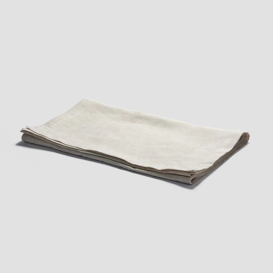Piglet in Bed 100% Natural Oatmeal Linen Table Runner - Handcrafted Organic Cotton Hemstitch Detail