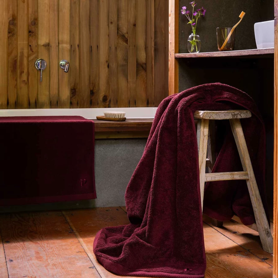 Piglet in Bed Organic Cotton Merlot Bath Towel – Luxurious, Eco-Friendly & Absorbent