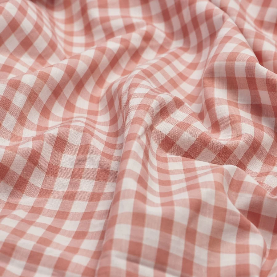 Piglet in Bed Red Dune Small Gingham Cotton Flat Sheet – Premium 100% Cotton Bedding
