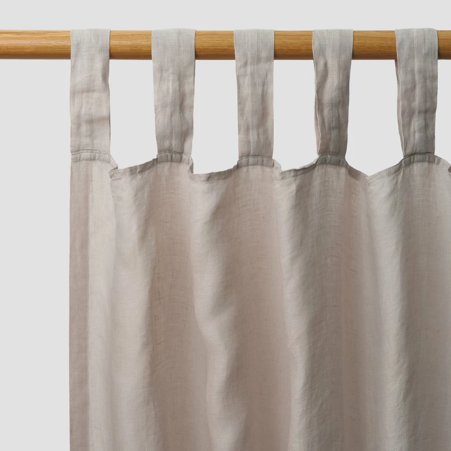 "Piglet in Bed 100% Linen Curtains - Natural Oatmeal Pair for Living Room & Bedroom"