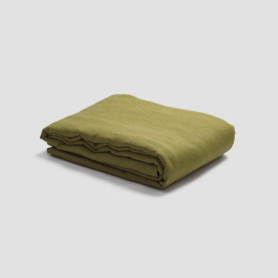 Piglet in Bed 100% Linen Duvet Cover | Botanical Green Organic Bedding Set