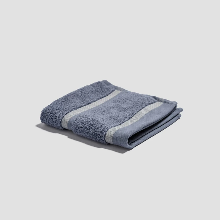 Piglet in Bed Organic Cotton Warm Blue Face Cloth for Gentle Skincare & Cleansing