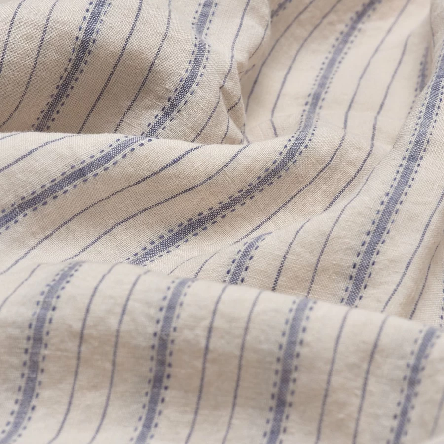 Piglet in Bed Dusk Blue Striped Linen Pillowcase Set - 2 Pack, Soft & Breathable