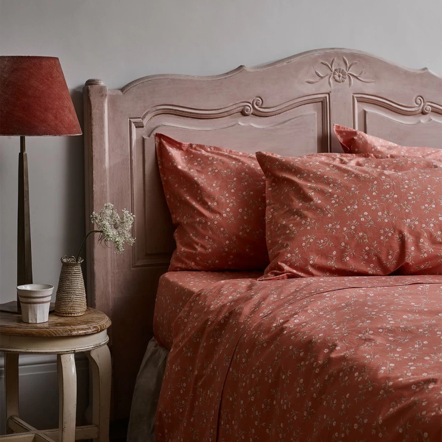 Piglet in Bed Organic Cotton Apricot Floral Pillowcase Set - 2 Pack