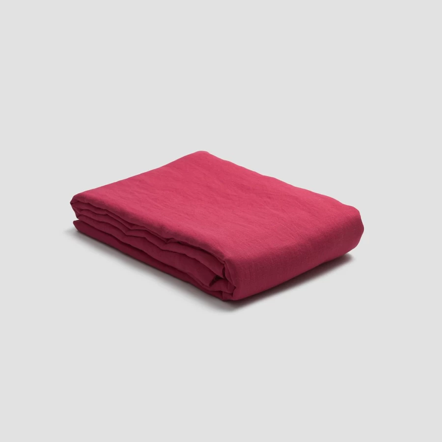 "Piglet in Bed Fuchsia Linen Duvet Cover – 100% French Flax Bedding Set"