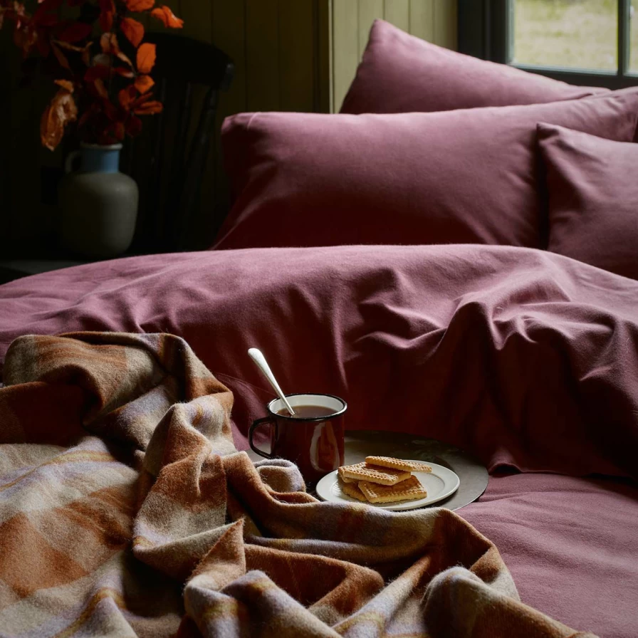 Piglet in Bed Thistle Brushed Cotton Pillowcase Set - Soft Pair for Cozy Bedding