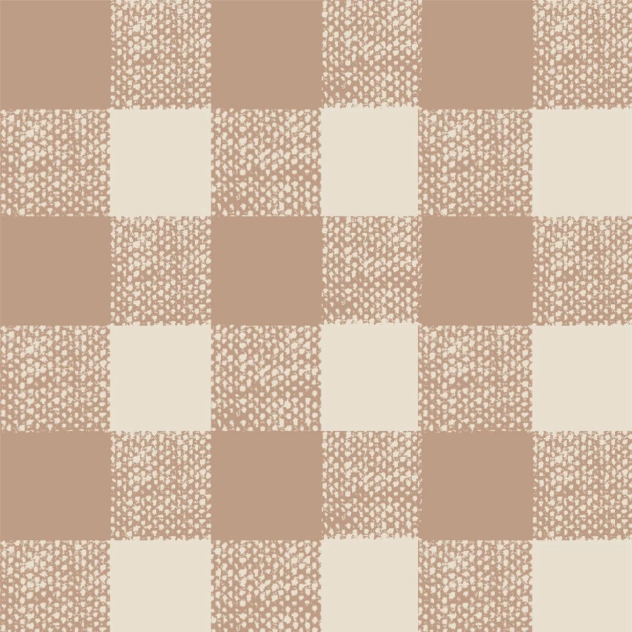 "Piglet in Bed Warm Clay Gingham Wallpaper – Peel & Stick Textured Wallpaper for Cozy Home Decor"