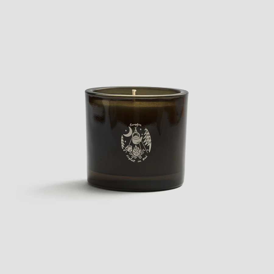 "Piglet in Bed Campfire Scented Candle - Natural Soy Wax Aromatherapy Candle for Cozy Home Ambience"