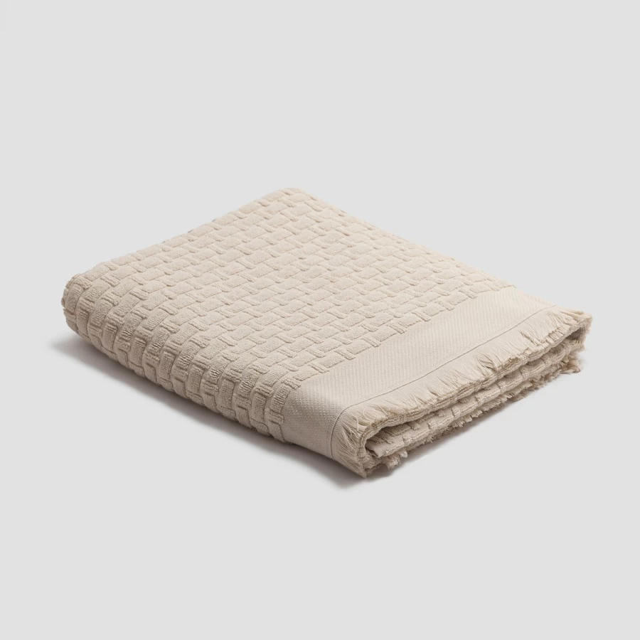 Piglet in Bed 100% Organic Cotton Bath Sheet - Birch Basketweave Pattern, Extra Large & Absorbent