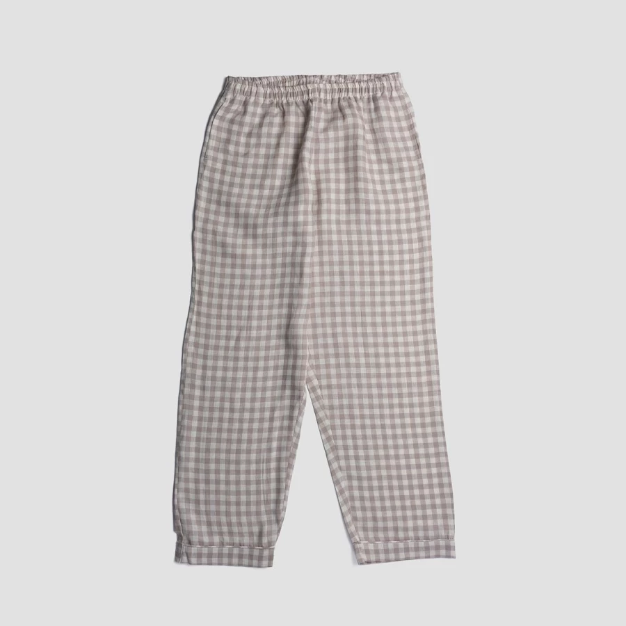 Piglet in Bed Men's Mushroom Checkered Cotton Pajama Pants for Comfortable Sleep