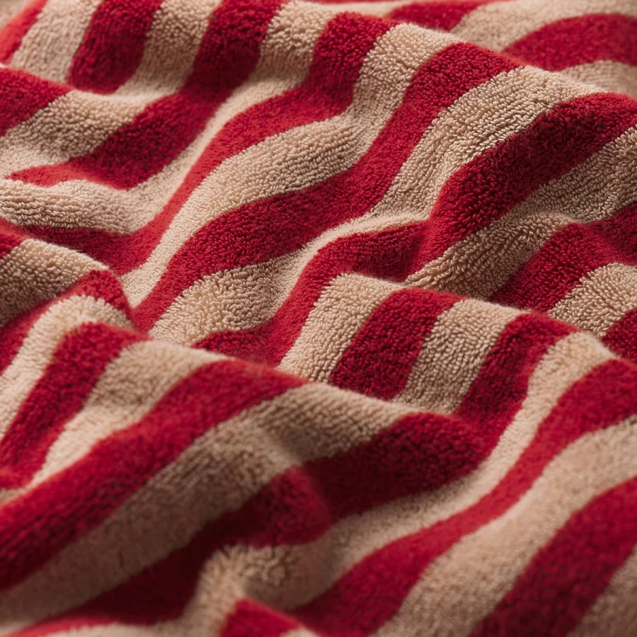 Piglet in Bed Red Sandstone Striped Cotton Bath Mat – Soft and Absorbent
