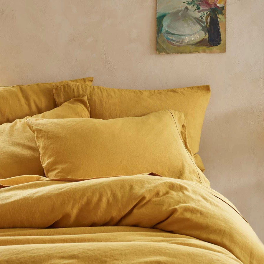 Piglet in Bed Organic Honey Linen Pillowcase Set - Breathable 2-Pack for Comfortable Sleep