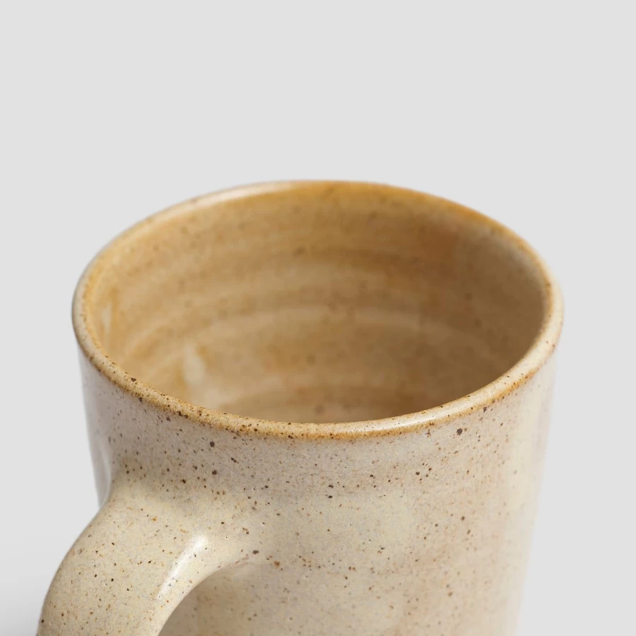 Piglet in Bed Sand-Colored Ceramic West Mug – Handcrafted Pottery Coffee Cup