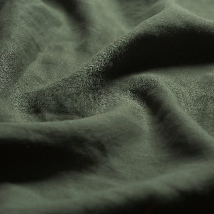 Piglet in Bed Fern Green 100% Linen Fitted Sheet - Queen Size, Organic & Breathable