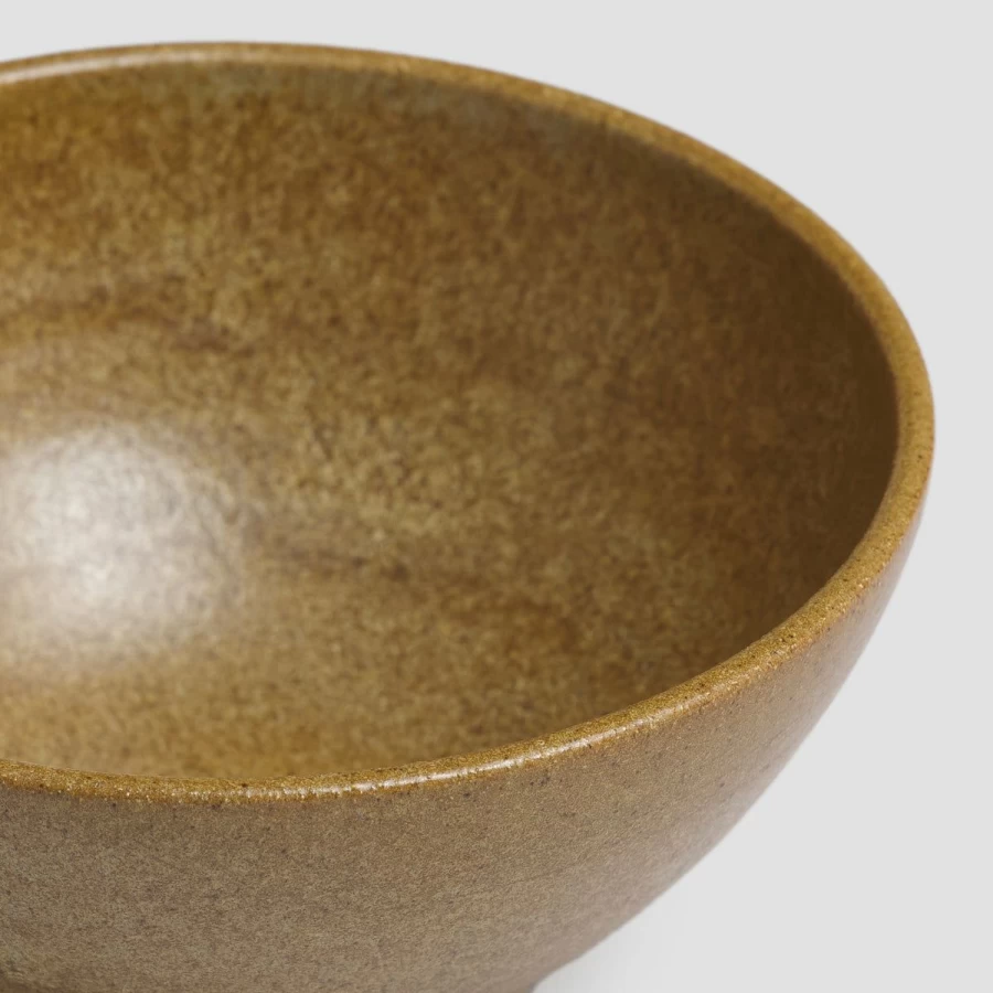 Piglet in Bed Ochre Stoneware Cereal Bowl – Handcrafted Pottery Breakfast Bowl