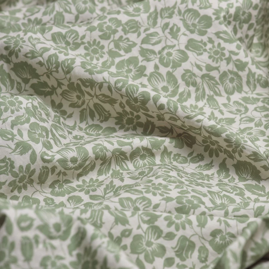 Piglet in Bed Floral Printed Cotton Pillowcases - Pair, Pear Meadow Design