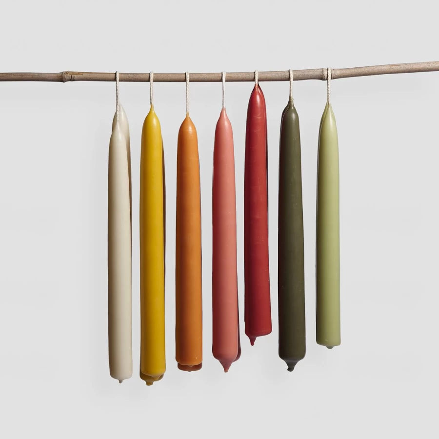 Piglet in Bed 2-Pack Beeswax Dinner Candles in Madder Root Color