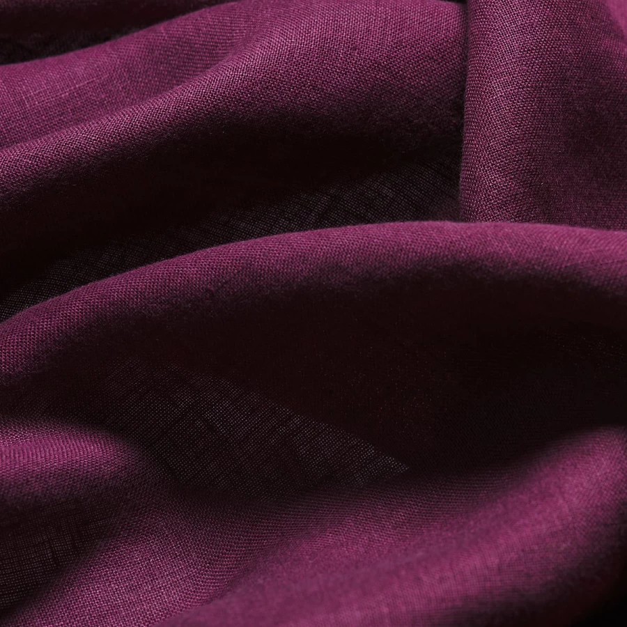 Piglet in Bed Organic Linen Curtains - Berry Tinted Blackout Drapes (Pair) for Living Room & Bedroom