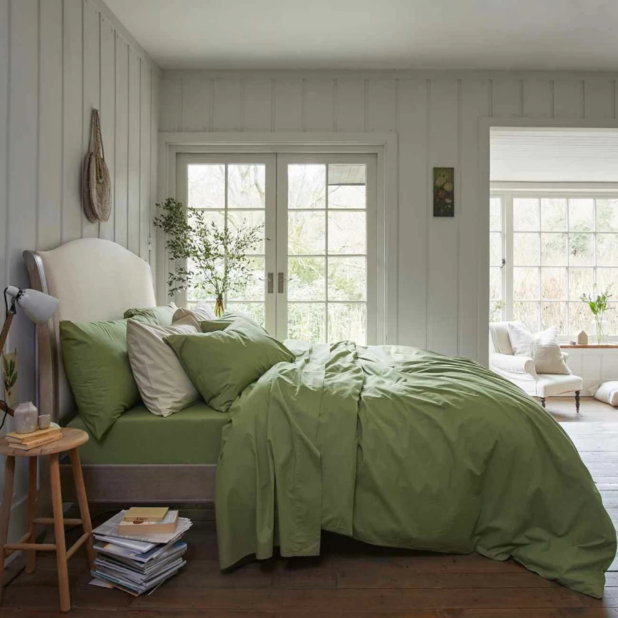 Piglet in Bed 100% Washed Cotton Percale Duvet Cover Set - Soft & Breathable Bedding