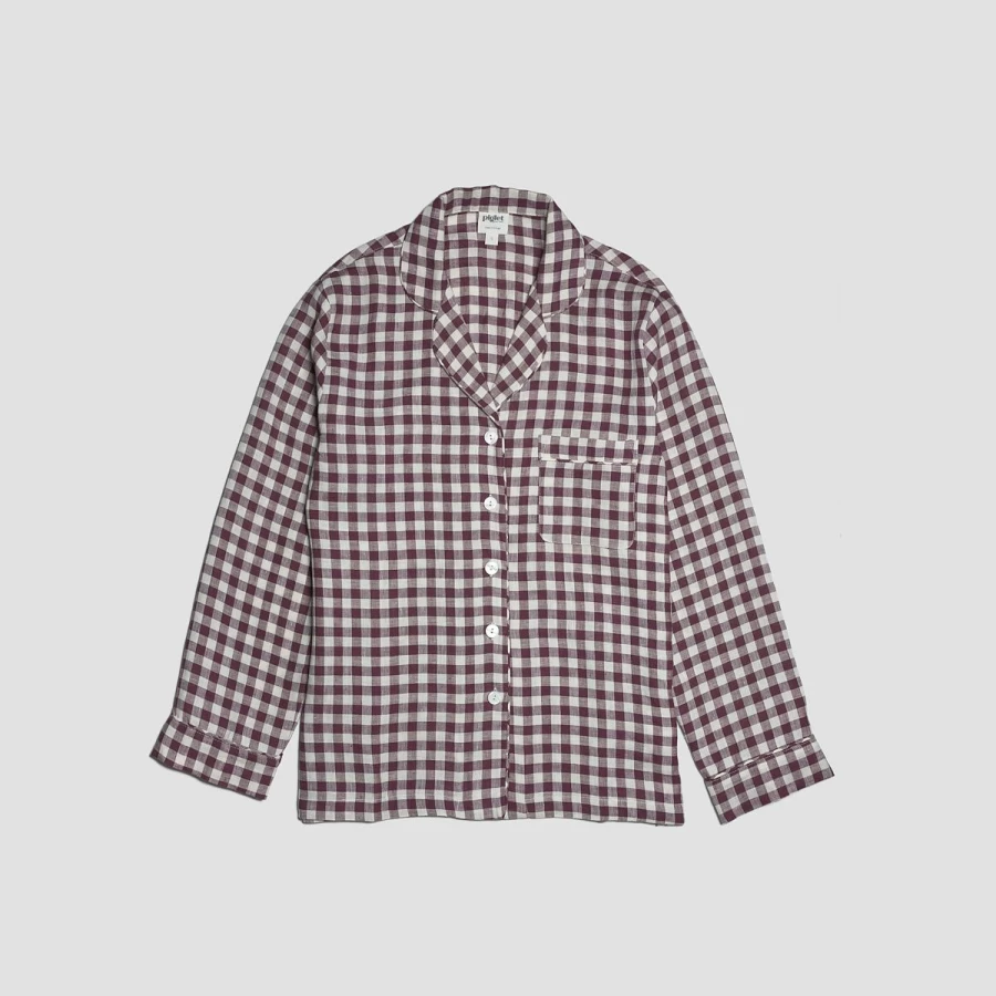 Piglet in Bed Berry Gingham Cotton Pyjama Shorts Set - Women's Summer Pajamas