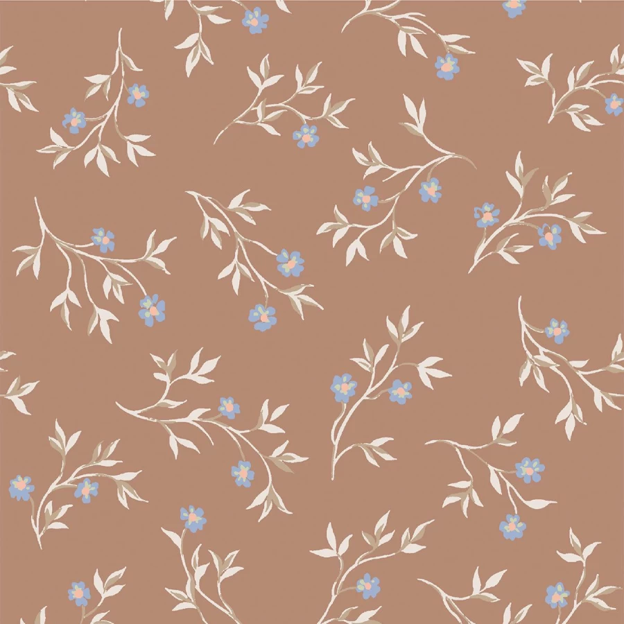 "Piglet in Bed Cork Spring Sprig Wallpaper – Natural Botanical Peel and Stick Wallpaper"