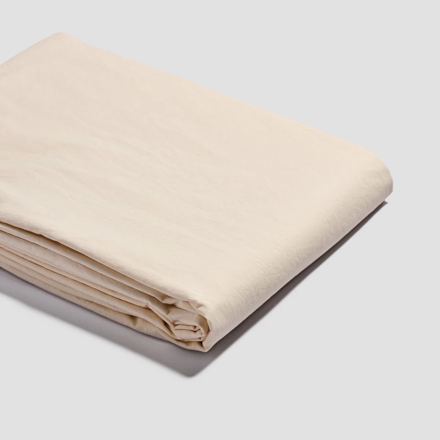 Piglet in Bed 100% Organic Cotton Percale Flat Sheet – Cloud Cream Luxury Bedding