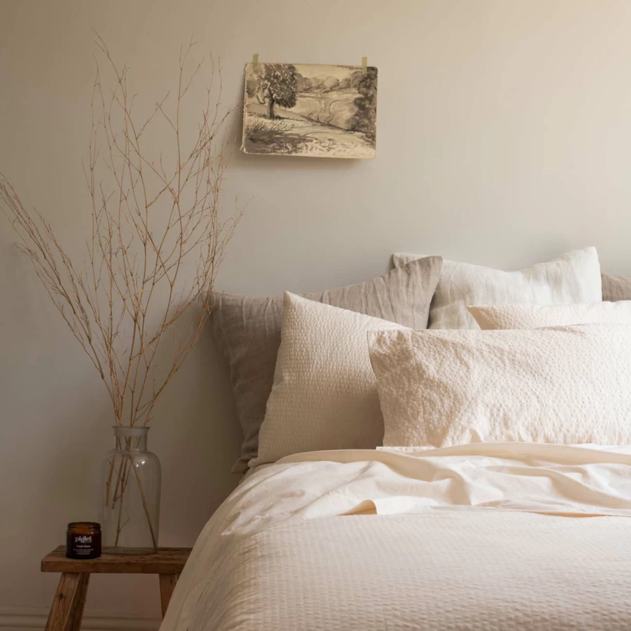 Piglet in Bed 100% Organic Cotton Percale Flat Sheet – Cloud Cream Luxury Bedding