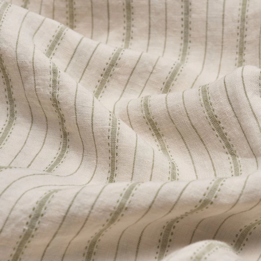 Piglet in Bed Organic Linen Pillowcase Set - Pear Ticking Stripe, Pair (Eco-Friendly)