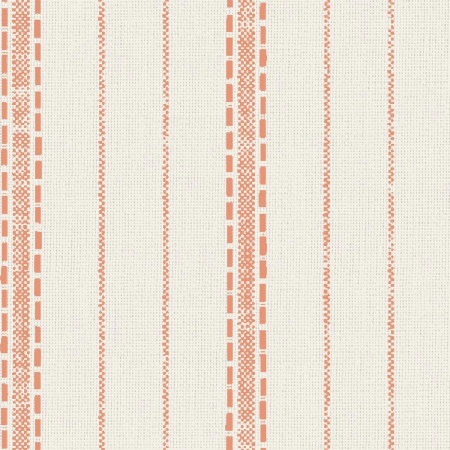 "Piglet in Bed Peach Sunset Ticking Stripe Wallpaper – Vintage Striped Wallpaper for Bedroom & Living Room"