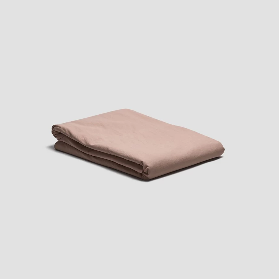 Piglet in Bed French Washed Cotton Percale Flat Sheet - 100% Organic Rose Pattern Bedding