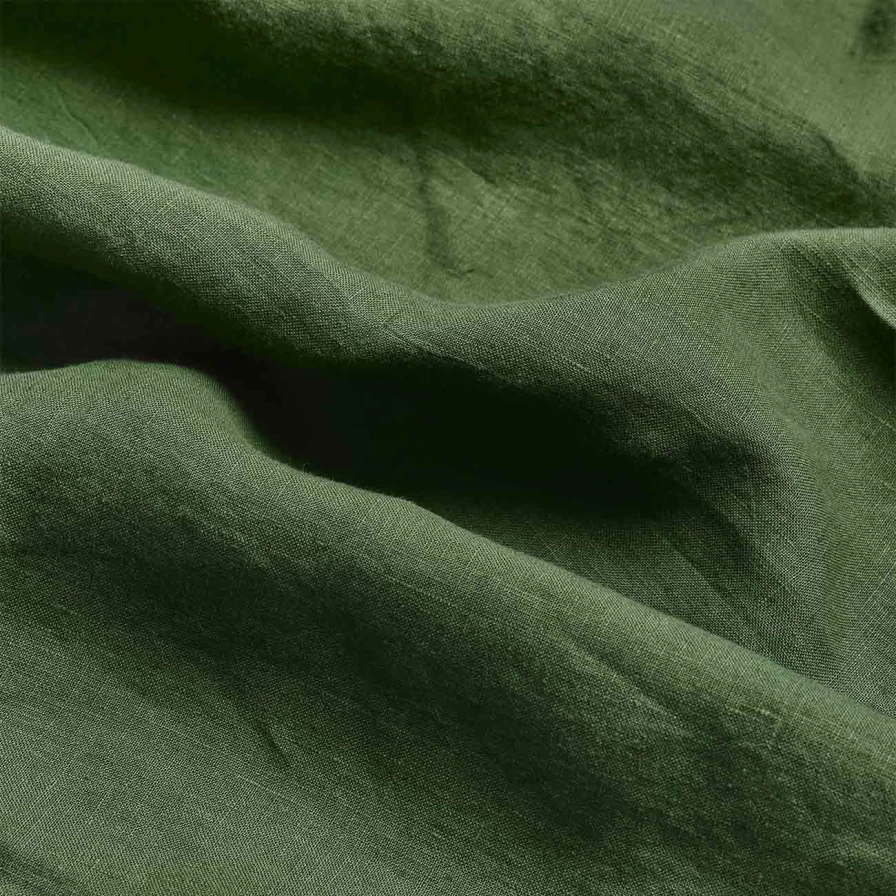 Piglet in Bed 100% Linen Flat Sheet - Forest Green - Premium Bedding