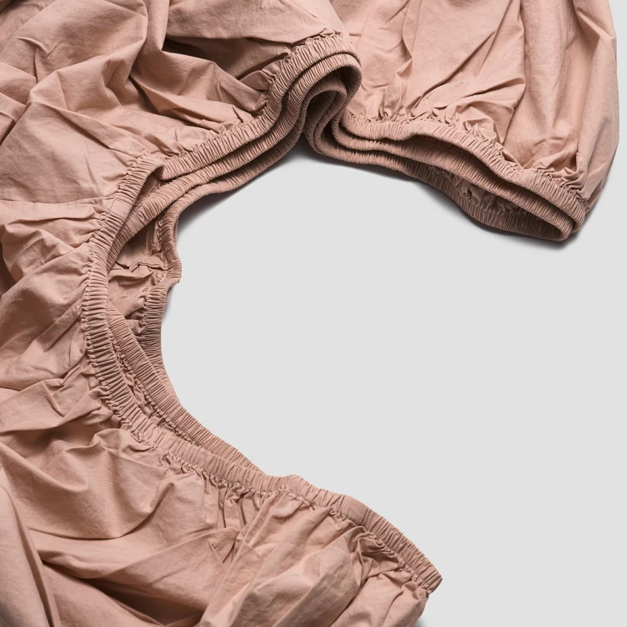 Piglet in Bed French Rose 100% Washed Cotton Percale Fitted Sheet - Premium Soft Bedding
