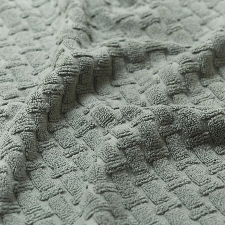 Piglet in Bed Ash Green Basketweave Cotton Facecloth - Organic Eco-Friendly Washcloth