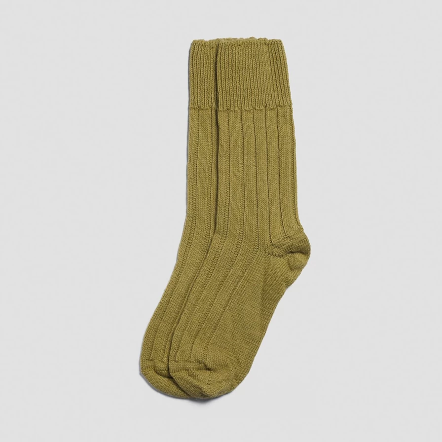 "Piglet in Bed Botanical Green Alpaca Wool Bed Socks for Warmth & Comfort"