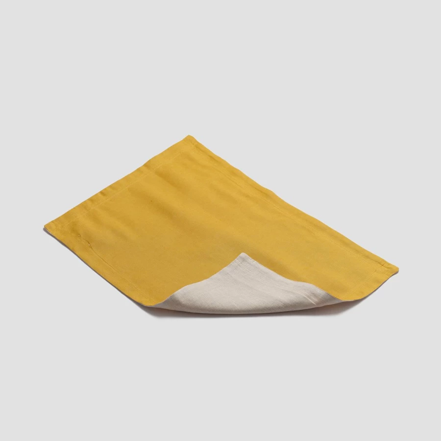 Piglet in Bed Honey Linen Placemats Set of 4 - Natural Table Setting, Washable & Durable