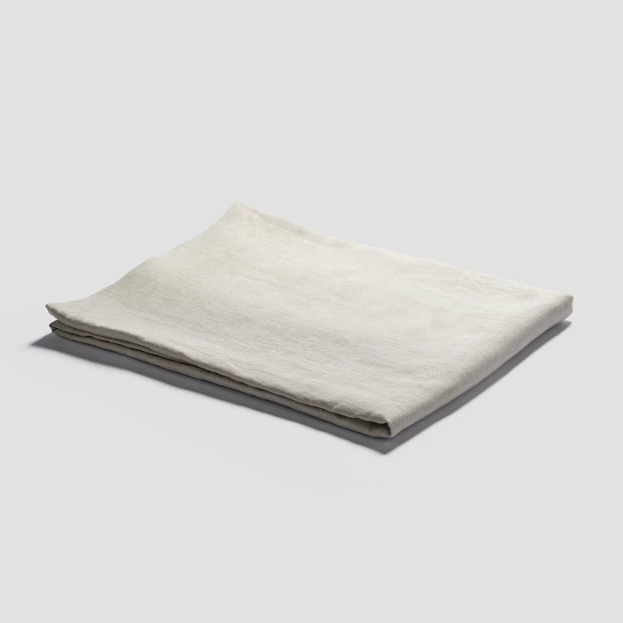 "Piglet in Bed Organic Oatmeal Linen Tablecloth – Natural & Sustainable Dining Decor"